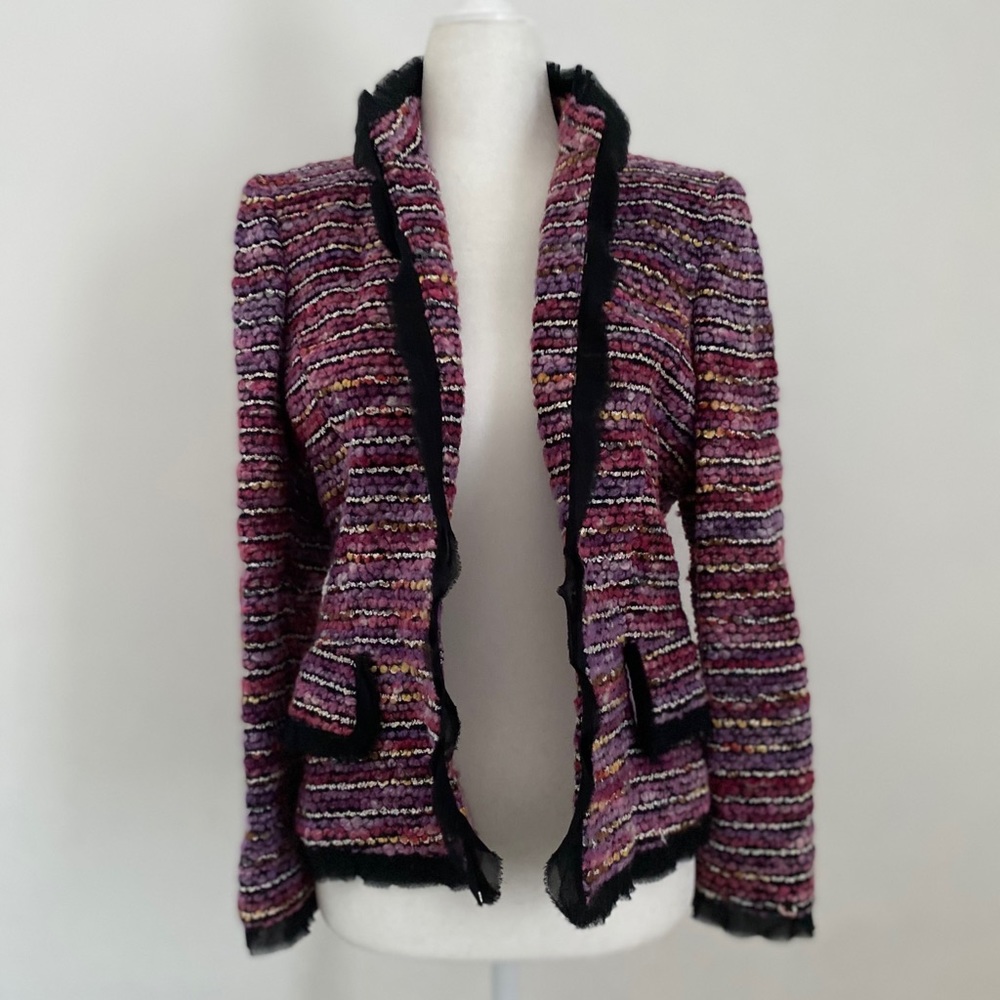 Dana Buchman Petite Magenta/Purple Tweed blazer